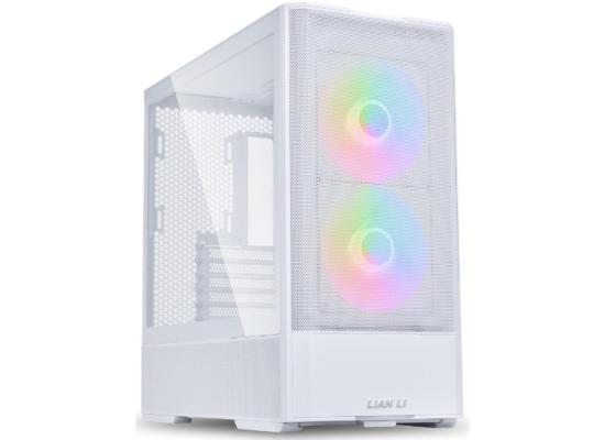 Lian Li LANCOOL 207 (White) ARGB ATX Mid Tower Mesh Gaming Case – Tempered Glass, USB Type-C, 2x140mm ARGB + 2x120mm PWM Fans